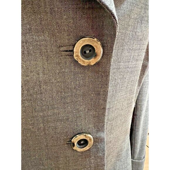 Dana Buchman Women Lightweight Wool Lined 3 Button Blazer Grey/Gray Size 12 - Picture 6 of 10